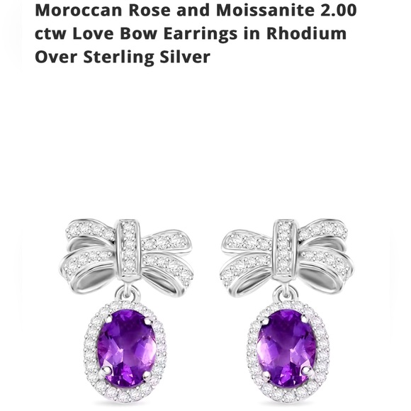 Moraccan Rose Jewelry - Moroccan Rose and Moissanite 2.00 ctw Love Bow Earrings